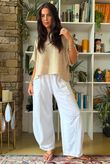 Lagen Relaxed Barrel Pant White